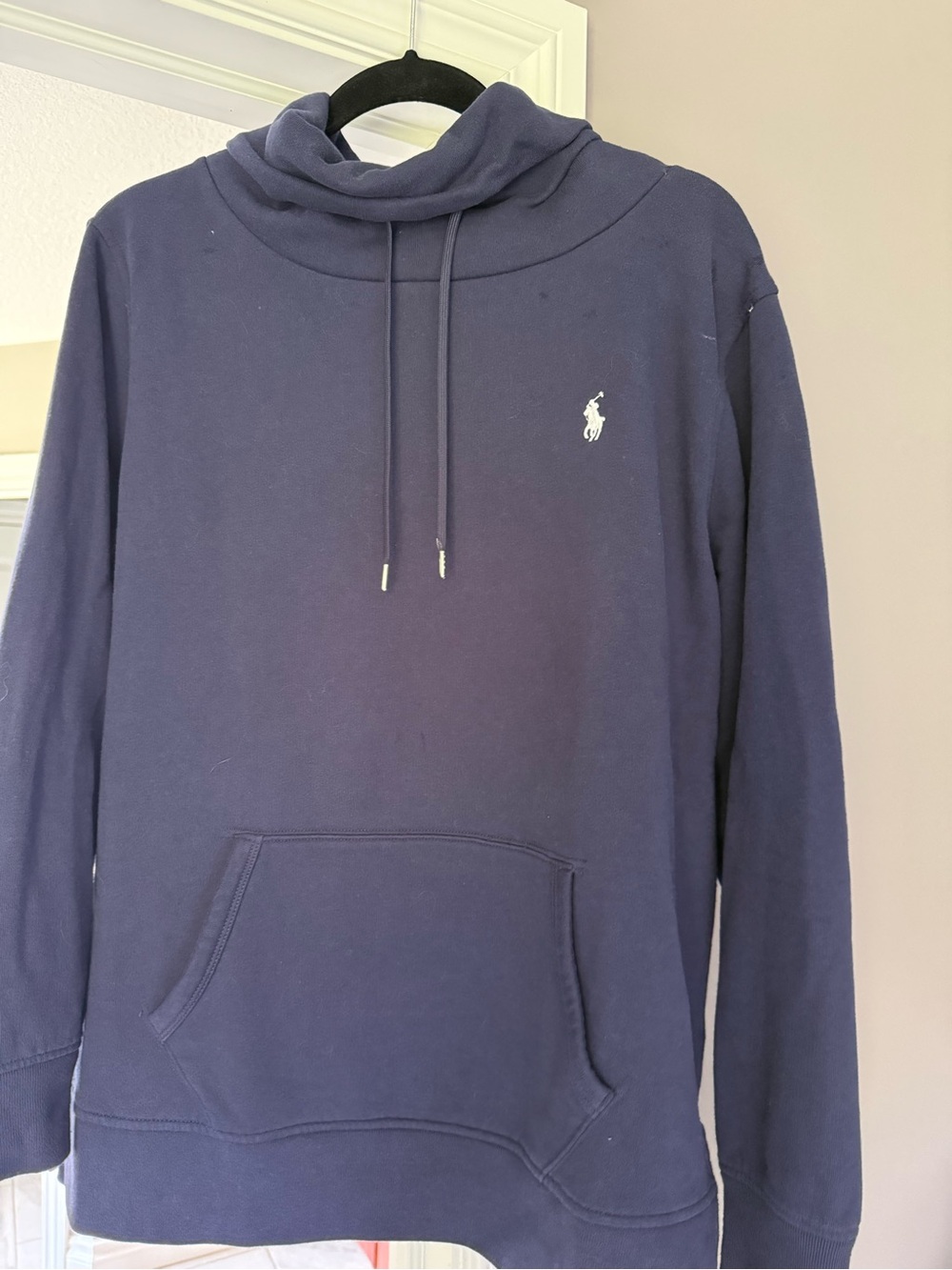 Ralph Lauren Navy Blue Pullover Hoodie with Polo Pony